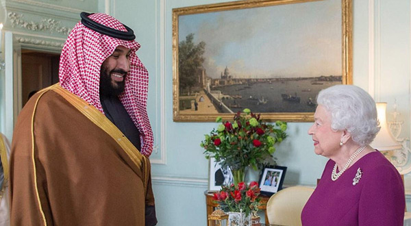 Saudi Crown Prince Mohammad bin Salman and UK queen